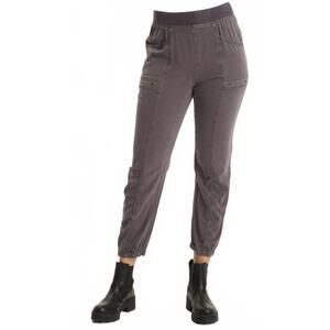 NEW WEARABLES squire twill banded hem casual pant in charcoal